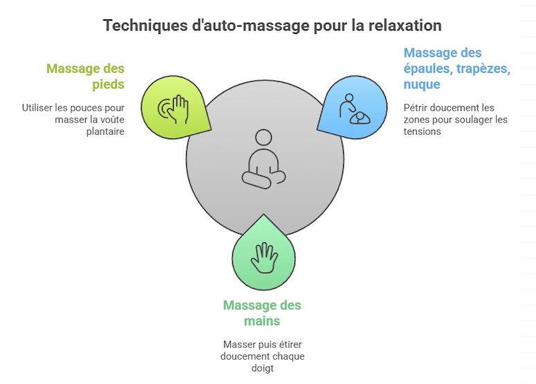 Schma des techniques d'auto-massage pour la relaxation